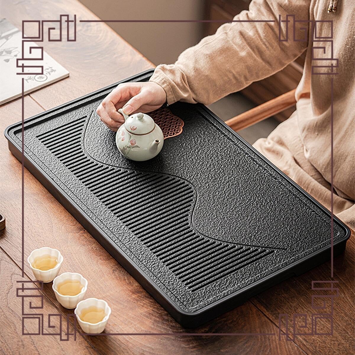 Amazon｜Nofiss 中国式茶トレイ ティープレート 茶台 茶盤 ティー